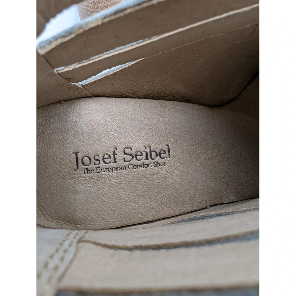 Josef Seibel Booties Womens‎ Size 6.5 Gray Leather Cutout Ankle Zip Heel 87901